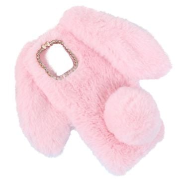 Fluffy Rabbit iPhone 12 Pro / iPhone 12 skal - Rosa