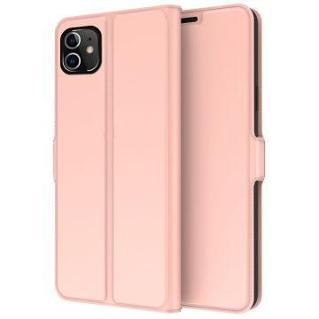 Smidigt och tunt PU-läder iPhone 12 / iPhone 12 Pro fodral - Rosa