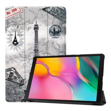 Samsung Galaxy Tab A 10.1 (2019) tredubbelt läderfodral - Eiffeltornet