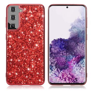 Glitter Samsung Galaxy S21 Plus 5G skal - Röd