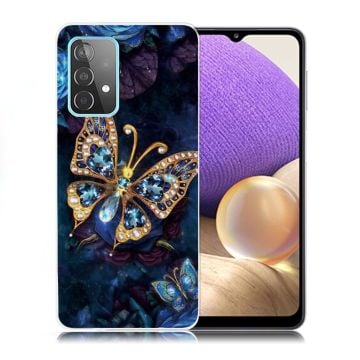 Butterfly läder Samsung Galaxy A32 5G fodral - Blå