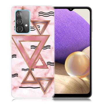 Marmormotiv Samsung Galaxy A32 5G skal - Rosa Färgade Trianglar