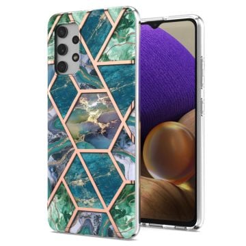 Marmormotiv Samsung Galaxy A32 skal - Blå/Grön