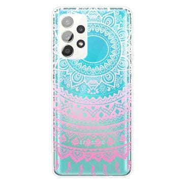 Deco Samsung Galaxy A32 skal - Rosa / Vitt Mandala-Mönster