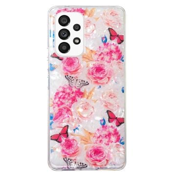 Butterfly läder Samsung Galaxy A32 fodral - Rosa