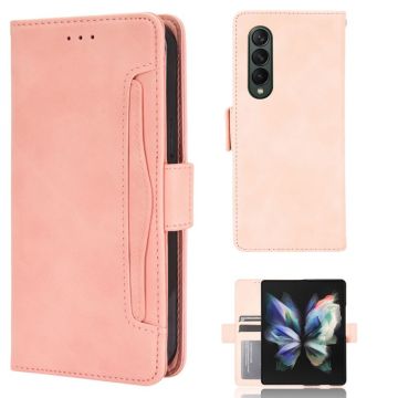 Modernt Samsung Galaxy Z Fold3 5G fodral med plånbok - Rosa