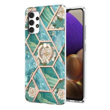 Marmormotiv Samsung Galaxy M32 5G / Samsung Galaxy A32 5G skal - Blå Blommor