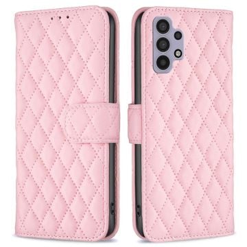 Matt Samsung Galaxy M32 5G / Samsung Galaxy A32 5G fodral med rombmönster - Rosa