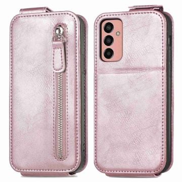 Vertikalt Samsung Galaxy M13 4G fodral med dragkedja - Rosa