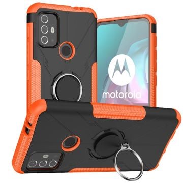 Kickstand-skydd med magnetisk platta för Motorola Moto G30 / G10 - Orange