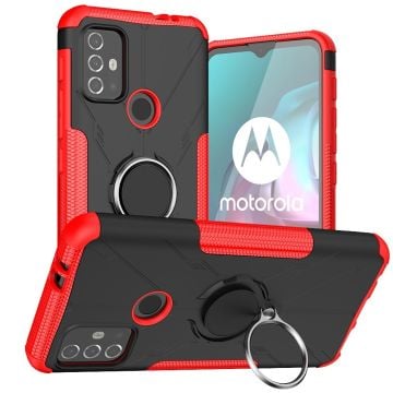 Kickstand-skydd med magnetisk platta för Motorola Moto G30 / G10 - Röd