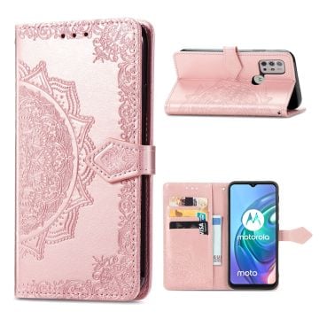 Butterfly läder Motorola Moto G30 fodral - Rosa