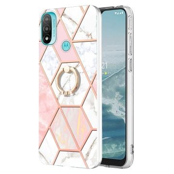 Marmormotiv Motorola Moto E30 / Motorola Moto E40 / Motorola Edge 20 skal - Rosa / Vit