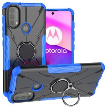 Kickstand-skydd med magnetisk platta för Motorola Moto E30 / E40 - Blå