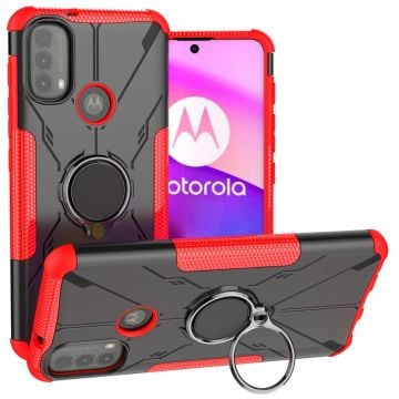 Kickstand-skydd med magnetisk platta för Motorola Moto E30 / E40 - Röd