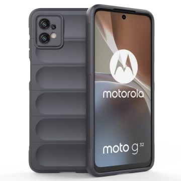 Mjukt greppformat Motorola Moto G32 skal - Silver/Grå