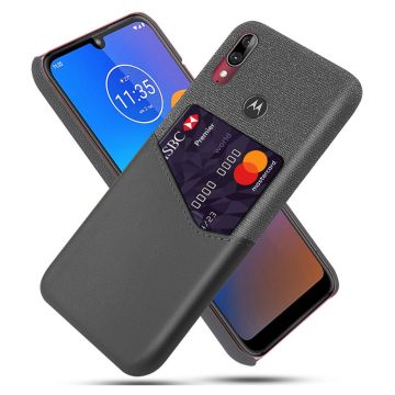 Bofink Motorola Moto E6 Plus skal med korthållare - Silver/Grå