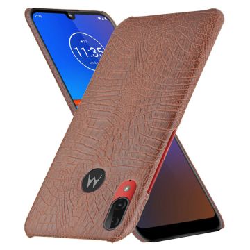 Croco Motorola Moto E6 Plus skal - Brun