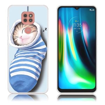 Deco Motorola Moto G9 Play skal - Katt Sover I Strumpan