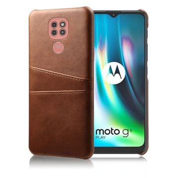 Motorola Moto G9 Play skal med korthållare - Brun