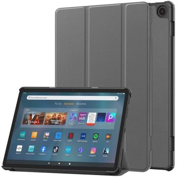 Tri-fold läderfodral för Amazon Fire Max 11 - Grå