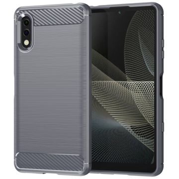 Carbon Flex Sony Xperia Ace 2 skal - Silver/Grå