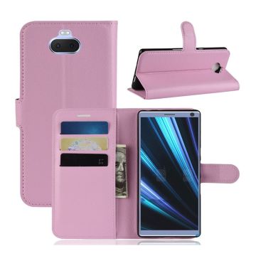 Sony Xperia 10 litchi leather case - Pink