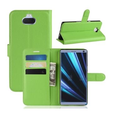 Sony Xperia 10 litchi leather case - Green