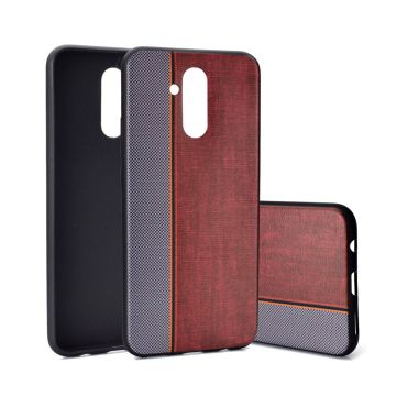 Huawei Mate 20 Lite cloth texture soft case - Grey / Brown