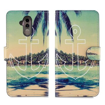 Huawei Mate 20 Lite pattern printing leather flip case - Anchor and Sea