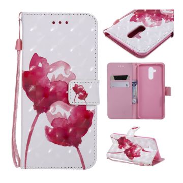 Huawei Mate 20 Lite pattern printing leather flip case - Vivid Flowers