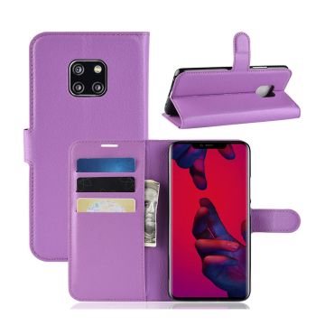 Huawei Mate 20 Pro litchi texture leather flip case - Purple