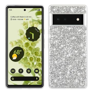 Glitter Google Pixel 6 skal - Silver/Grå