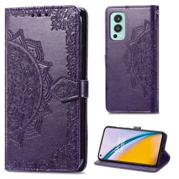 Mandala läder OnePlus Nord 2 5G fodral - Lila