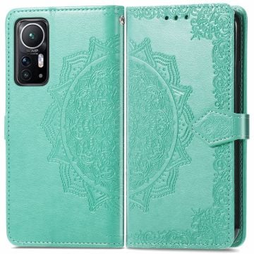 Mandala läder Xiaomi 12 / Xiaomi 12X fodral - Grön