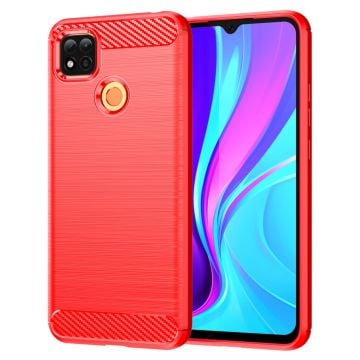 Carbon Flex Xiaomi Poco C3 / Xiaomi Poco C31 / Xiaomi Redmi 9C / Xiaomi Redmi 9 Activ skal - Röd