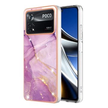 Marmormotiv Xiaomi Poco X4 Pro 5G skal - Lila Marmor