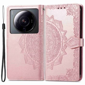 Mandala läder Xiaomi 12S Ultra fodral - Rosa