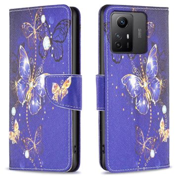 Wonderland Xiaomi Redmi Note 12s Flip Fodral - Lila Fjärilar