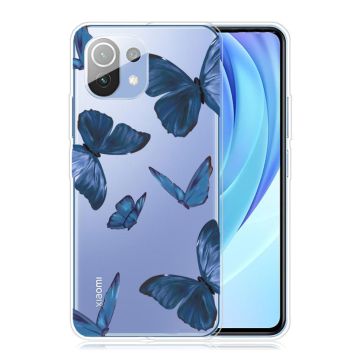 Butterfly läder Xiaomi Mi 11 fodral - Blå