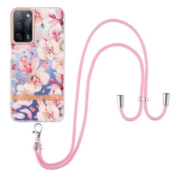 Slim och Hållbar Mjukskal med Handledsband till Oppo A54s / A55 / A53s 5g / A16 - Hc005 Pink Gardenia