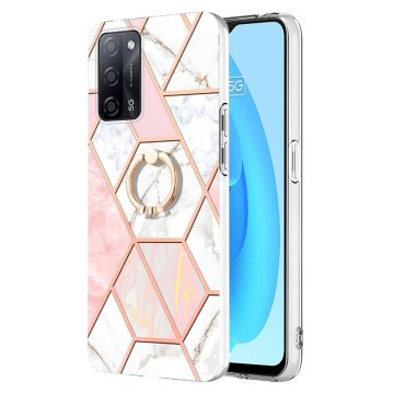 Marmormotiv Oppo A54s / Oppo A53s 5G / Oppo A16 / Oppo A54 skal - Rosa / Vit