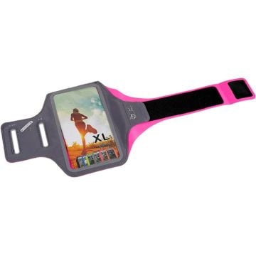 Universal sports armband with earphone hole for 6-inch phone - Rose