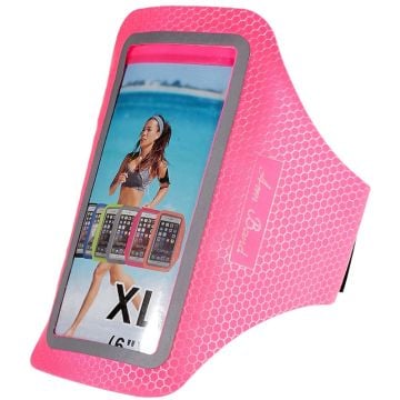 Universal honeycomb pattern armband for 6-inch phone - Rose