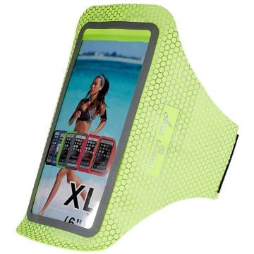 Universal honeycomb pattern armband for 6-inch phone - Green