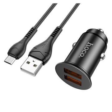 NZ1 Developer 36W dual port QC3.0 car charger set(Micro) - Black