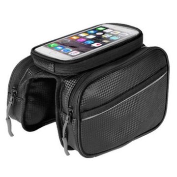 Bicycle phone holder + waterproof mount bag - Black