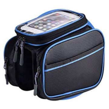 Bicycle phone holder + waterproof mount bag - Blue