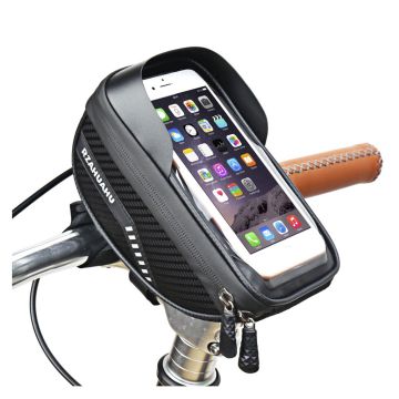 Universal waterproof touchscreen bicycle handlebar bag for 7.1-inch phones