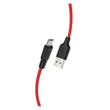 HOCO X21 Plus Silicone charging cable for Micro - black＆red